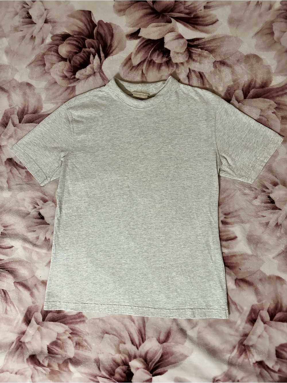 St. John's Bay Men's Mock Neck T-Shirt in Light Gray